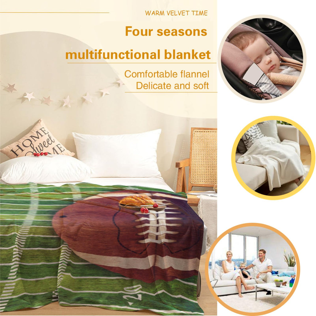 Football Blanket Soft Warm Throw Blanket for Couch Lightweight Cozy Bed Blankets & Throws for Living Room Decor Gifts for Kids 50"x40"