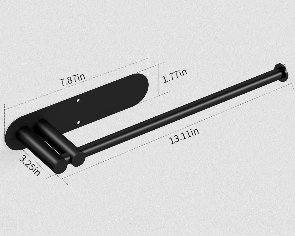 Under Cabinet Paper Towel Holder - Skiennix Heavy Duty Double Pole Design | Stainless Steel, Black
