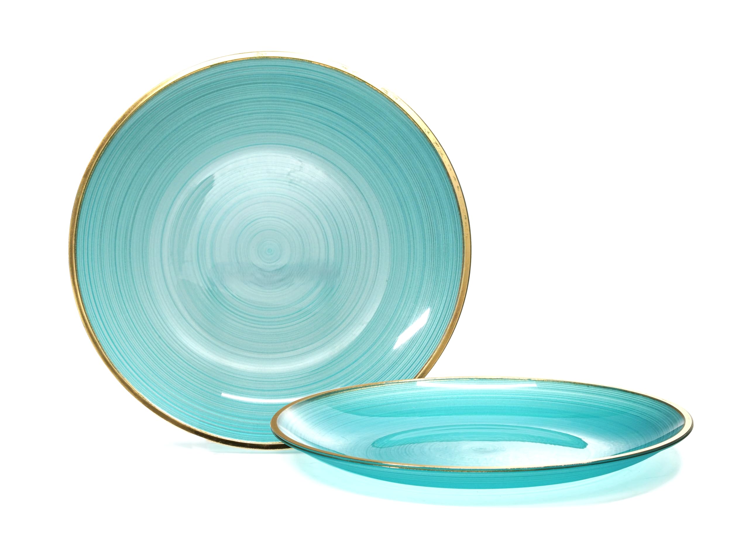 " OCCASIONS " 120 Plates Pack,(60 Guests) Premium Wedding Party Disposable Plastic Plates Set -60 x 10'' Dinner + 60 x 7'' Salad/Dessert (Belize, Aqua & Gold)