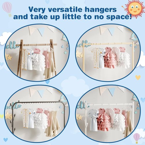 GoodtoU Baby Hangers - 60 Pack Plastic Clothes Hangers for Toddler & Infant Nursery (White)