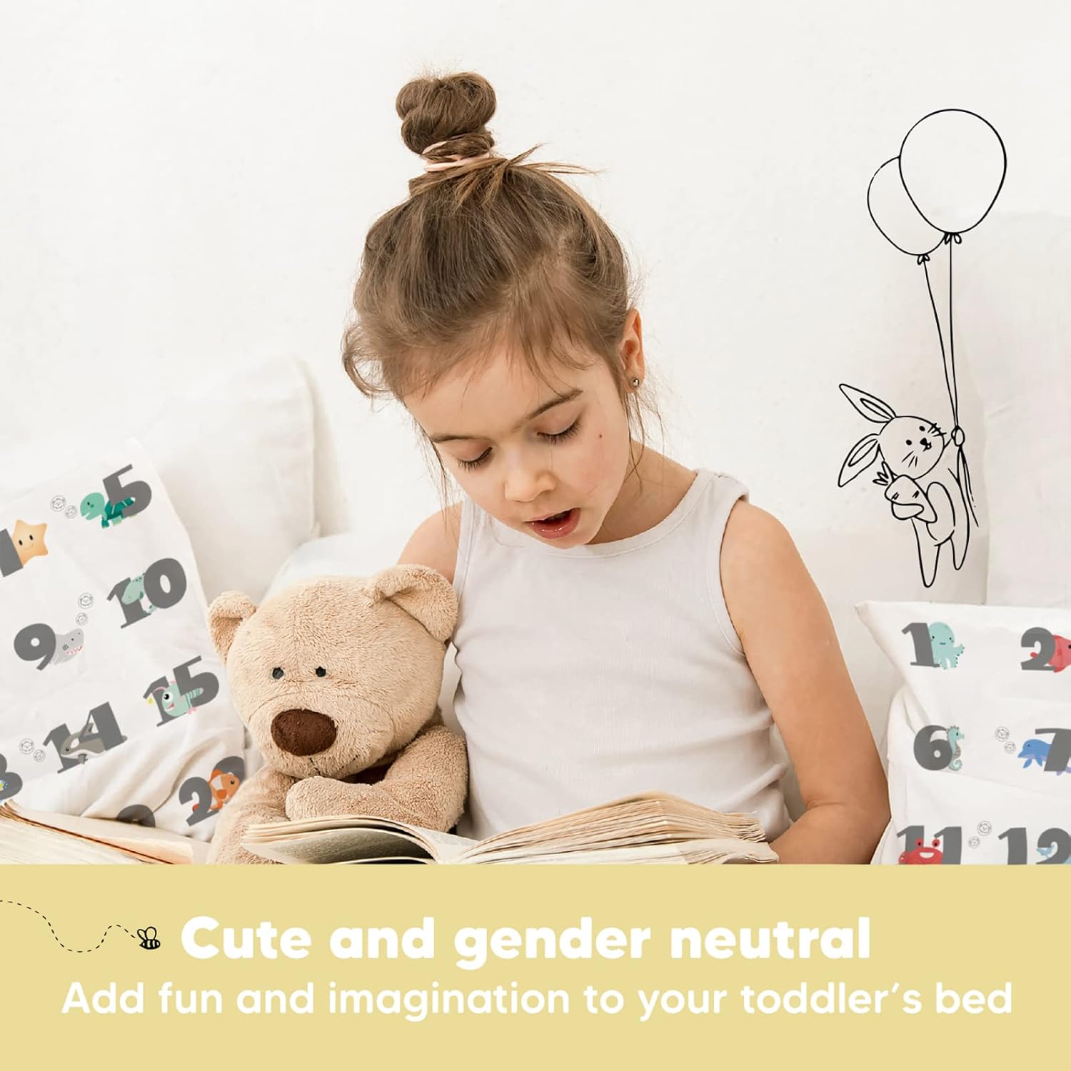 My Little Dreamy Toddler Pillow - Organic Cotton Travel Bed Pillow with Soft Pillowcase | 13x18 Inches, Machine Washable for Ages 2-5