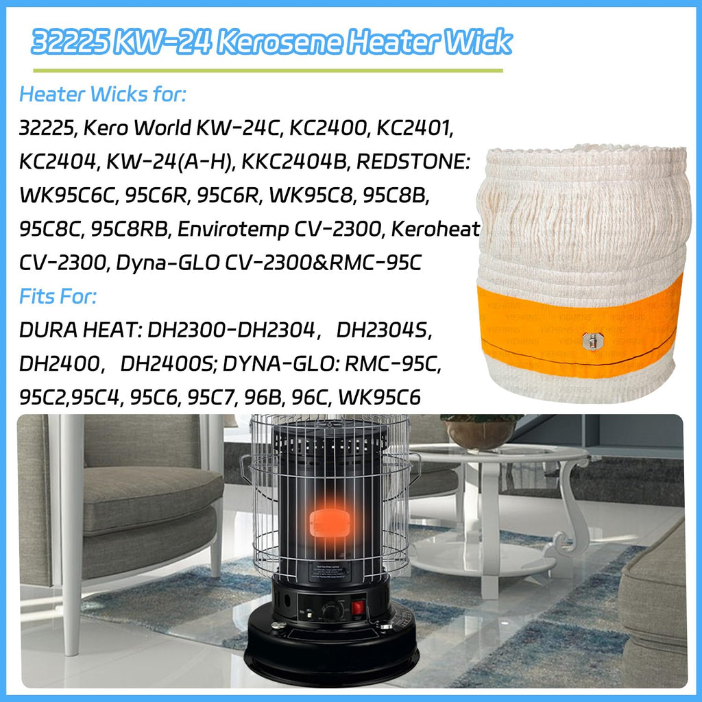 32225 Kerosene Heater Wicks for Kero World KW-24C Keroheat CV-2300 DuraHeat DH-2300 Dyna-GLO CV-2300 & RMC-95C Envirotemp CV-2300 DH2301, Replacement Wicks 32225 Kerosene Heater