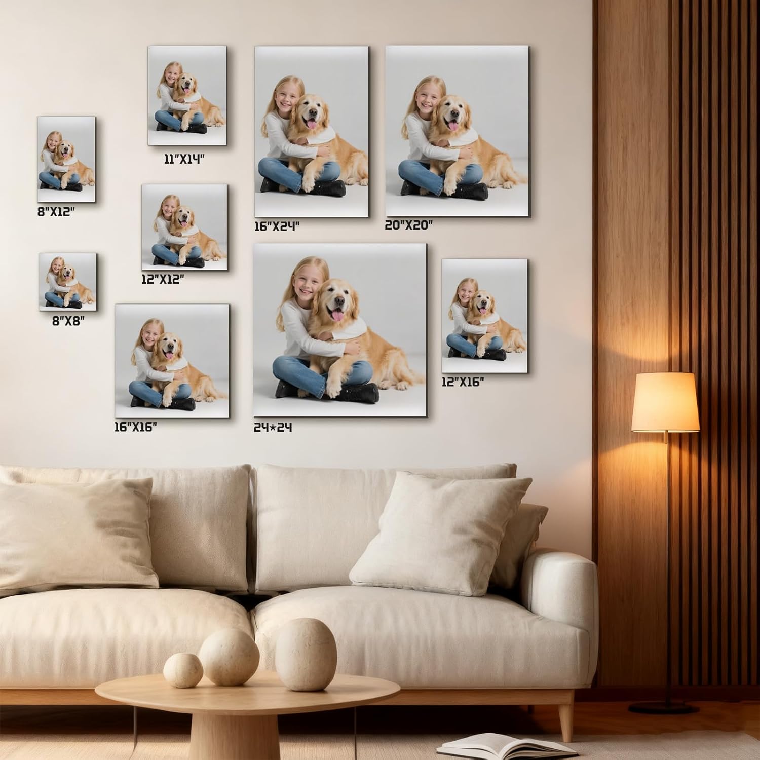 Skiennix Custom Canvas Prints - Personalized Pet Photos for Framed Wall Art | 12''L x 16''W