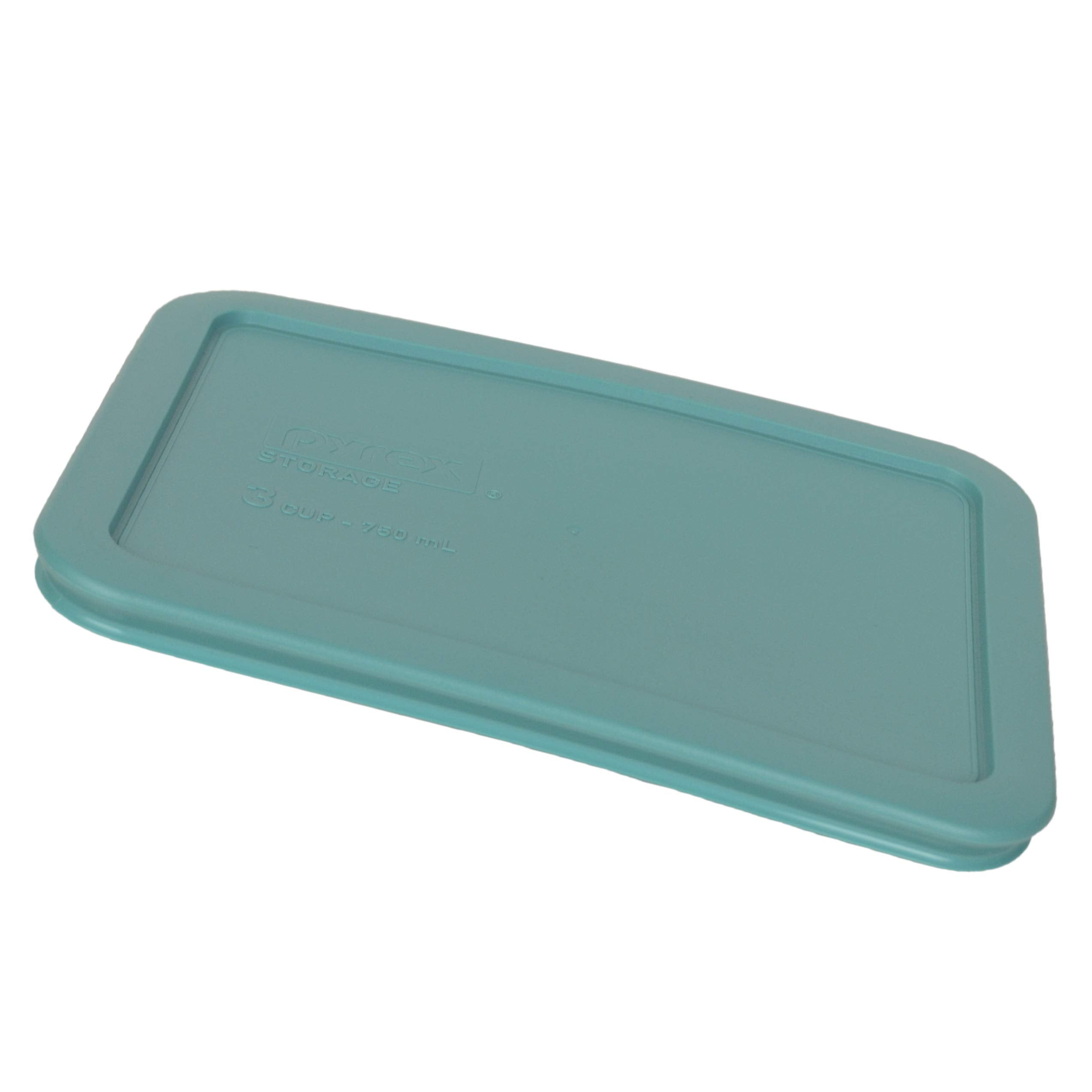 Pyrex 7210-PC 3 Cup Turquoise Food Storage Replacement Lid (2-Pack) - Made in USA