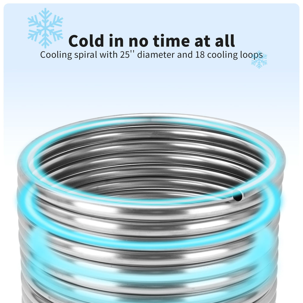 BACOENG 1/2" x 50Ft 304 Wort Chiller, Stainless Steel Tubing Coil for Ice Bath Beer Brewing Tubing Coil, Water Cooler Equipment