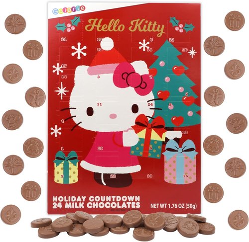 Hello Kitty | 2023 Christmas Countdown Calendar - 24 Milk Chocolate Treats for Kids, 1.76 Ounces