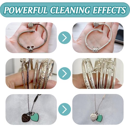 Hzutloer Silver Polish Cleaner,Jewelry Cleaner Tarnish Remover,Safe & Gentle,No Rinse,for Materials of Sterling Silver,Gold,Platinum,6.73 Fl Oz