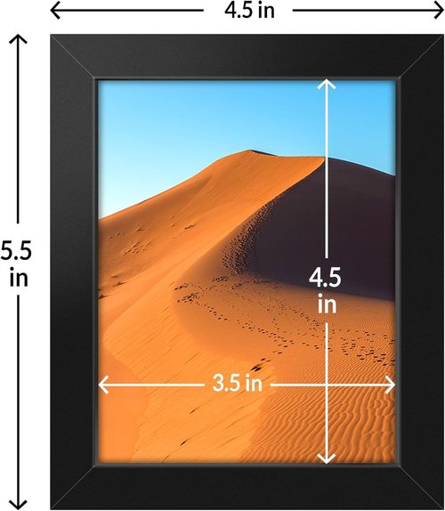 LaVie Home 4x5 Picture Frame - Classic Black Wall Display Frame with HD Plexiglas | Vertical & Horizontal Use