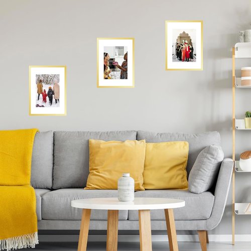 JCJMY A3 Gold Picture Frame - Versatile Display for 8.3x11.7 or 11.7x16.5 Photos | Wall Hanging with Plexiglass