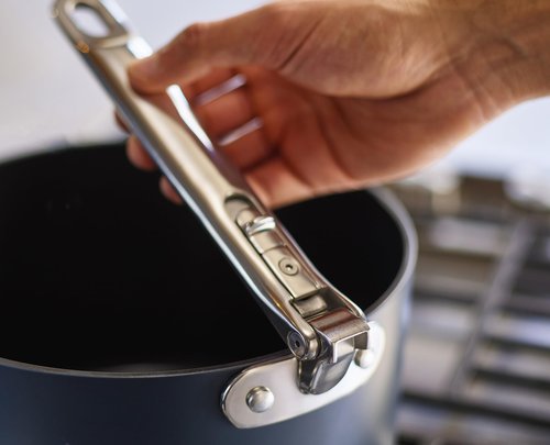 Joseph Joseph Space 5.4qt Nonstick Sauce Pan with Lid & Folding Handle, Ceramic Coating, Induction & Oven Safe