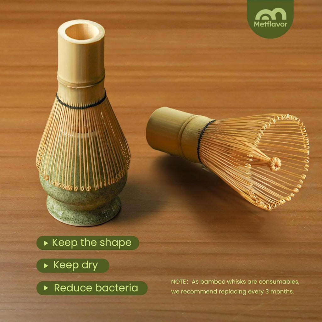 Skiennix Matcha Whisk Set - Complete 5-Piece Kit with Ceramic Bowl, Bamboo Chasen & Sifter