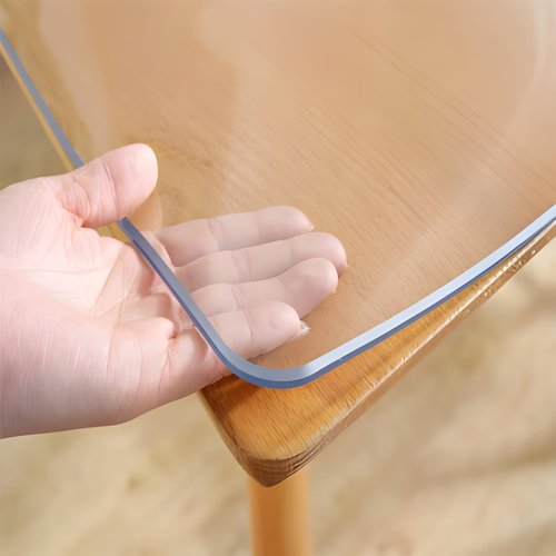 HoSwag 42"X78"Crystal PVC Table Cover Protector, Waterproof PVC Tablecloth, 2MM Thickened Protector for Table, Desk, Coffee Table, Workbench,Dresser, TV Stand, Counter
