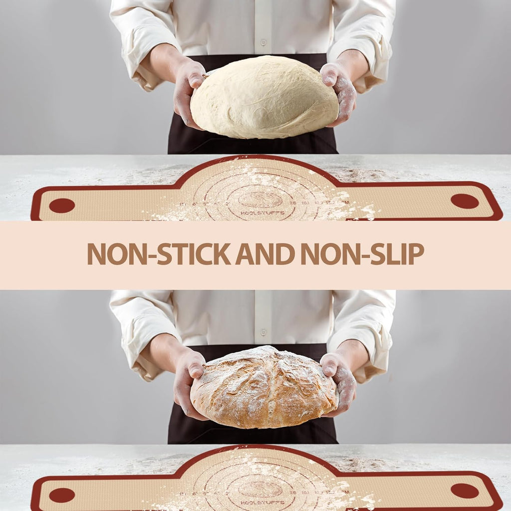 Skiennix Silicone Bread Sling - 2 PCS Non-Stick & Reusable Baking Tool with Extra Long Handles | Red