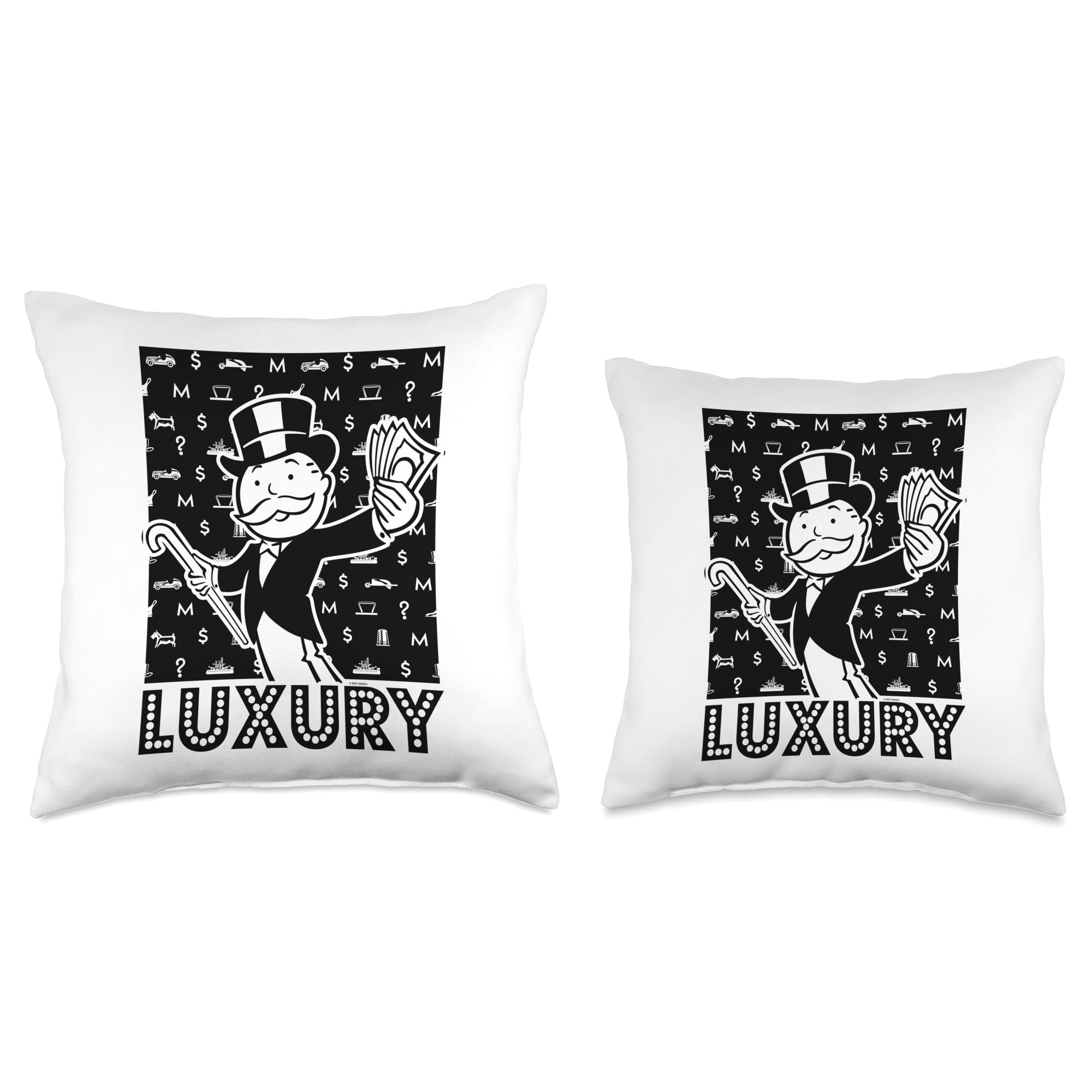 Monopoly Lap of Luxury Throw Pillow, 18x18, Multicolor