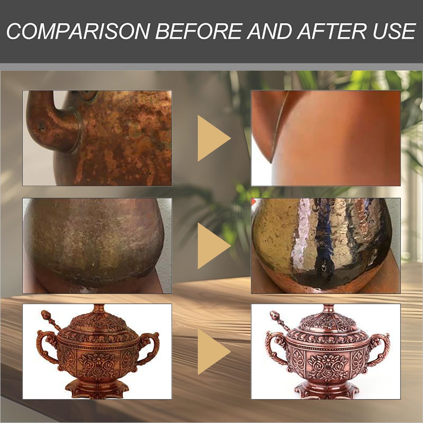 Truey Copper Pot Cleaner, Restores Shine & Removes Tarnish from Copper Wares, Multi-purpose Cleanser, Metal Polishing Compound detergent (60ml)
