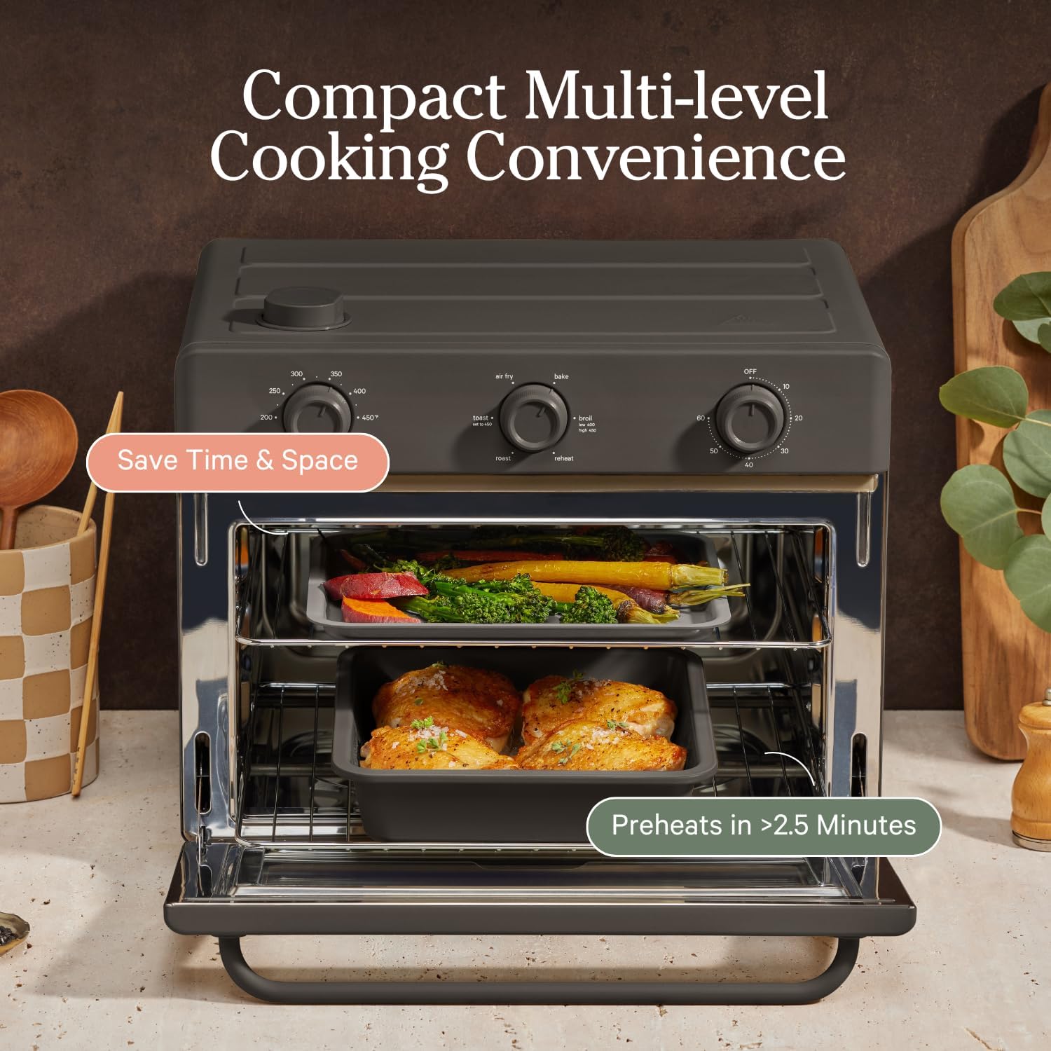 Our Place Wonder Oven Baker’s Kit | 3-Piece Toxin-Free Ceramic Nonstick Bakeware Set - Oven-Safe Up to 450°F (8” Round, 8” Square, 6-Cup Muffin Pan) - Spice