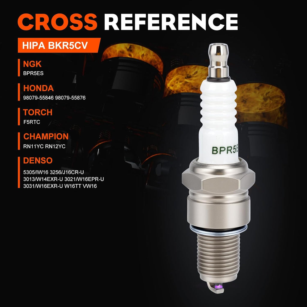BPR5ES Spark Plug - High-Performance Replacement for NGK 7734 | Compatible with Honda 98079-55846 & 98079-55876 - 2 Pack