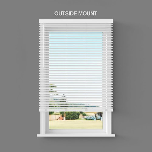 Lumino Cordless Flat Slat Faux Wood Window Blinds - Room Darkening, 18" W x 36" L, White