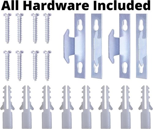 Blu-Pier Tech Heavy Duty Curtain Rod - Adjustable 28 to 48-Inch Width, White | Pack of 2 with Hardware Included