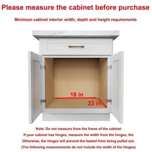 Sikarou Pull Out Cabinet Organizer,Heavy-Duty Slide Out Shelf, Wood And Wire Basket, Pull Out Drawer for for Kitchen Under Sink Space, Pantry, Bathroom (17 * 21 WM)