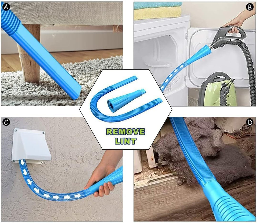 Sealegend 15-Piece Dryer Vent Cleaner Kit - 25-Foot Lint Vacuum Attachment & Brush Set (Blue)