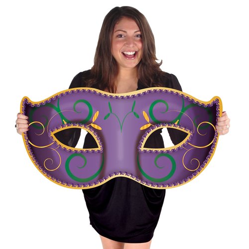 Beistle 8 Piece Jumbo Mardi Gras Decorations Masquerade Mask Cutouts New Orleans Party Décor