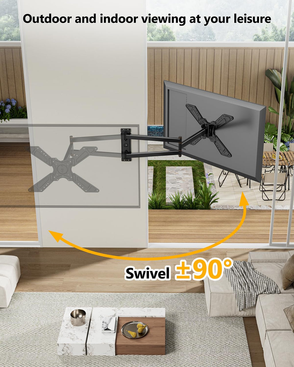 FORGING MOUNT Full Motion Corner TV Wall Mount for 32-75 Inch TVs Holds 110 lbs,33" Long Extension Arm with Landscape to Portrait Rotation, Swivel & Tilt,Vertical Rotating TV Mount,Max VESA 600x400mm