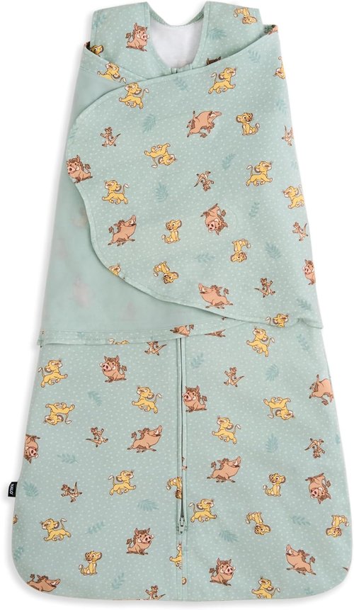 HALO 100% Cotton Sleepsack Swaddle - 3-Way Adjustable Wearable Blanket, Small, Lion King Friends Design