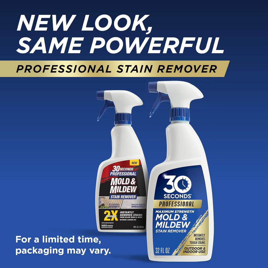 30 SECONDS Pro Mold and Mildew Stain Remover - Scrub-Free Formula for Instant Brightness | 32 Fl. Oz.