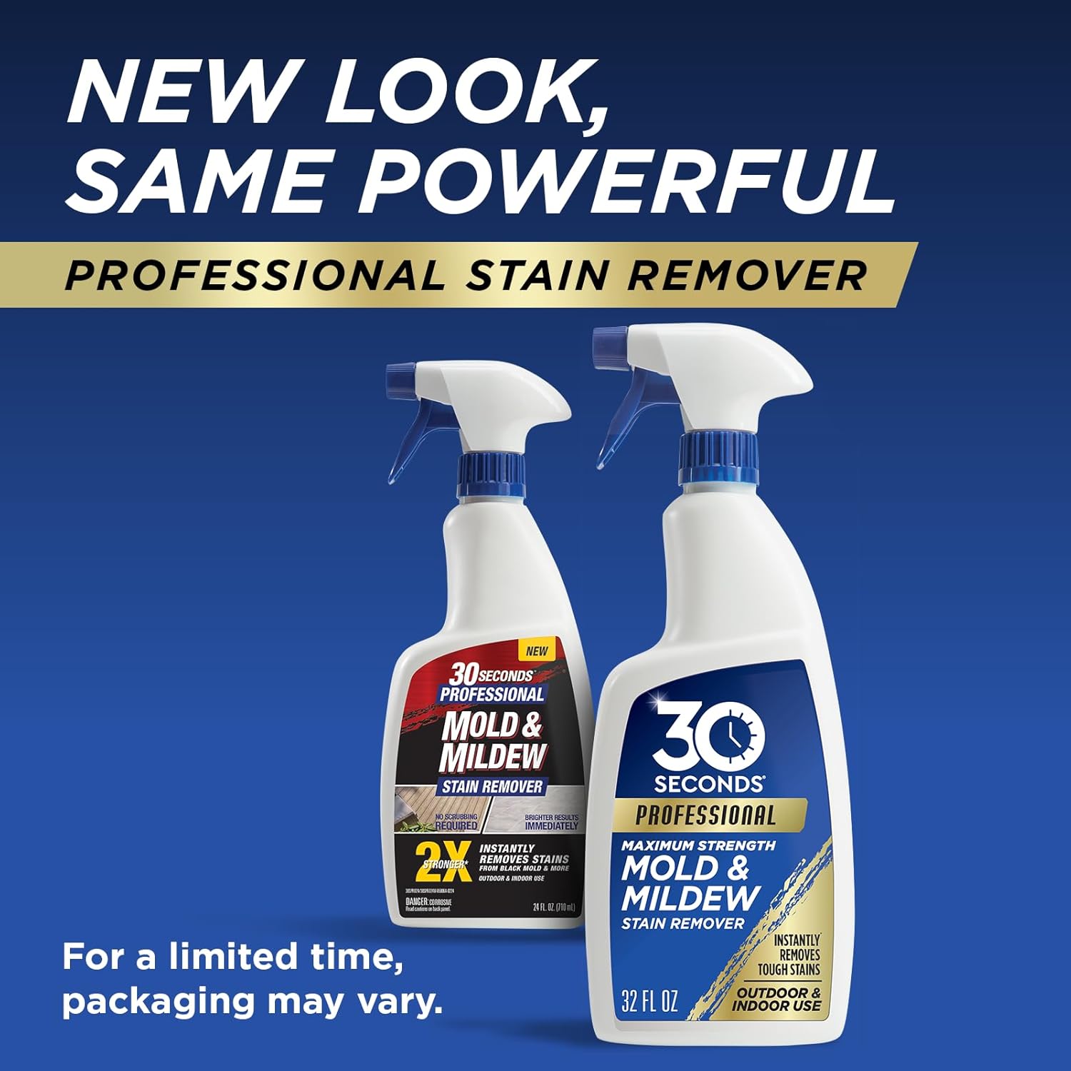 30 SECONDS Pro Mold and Mildew Stain Remover - Scrub-Free Formula for Instant Brightness | 32 Fl. Oz.