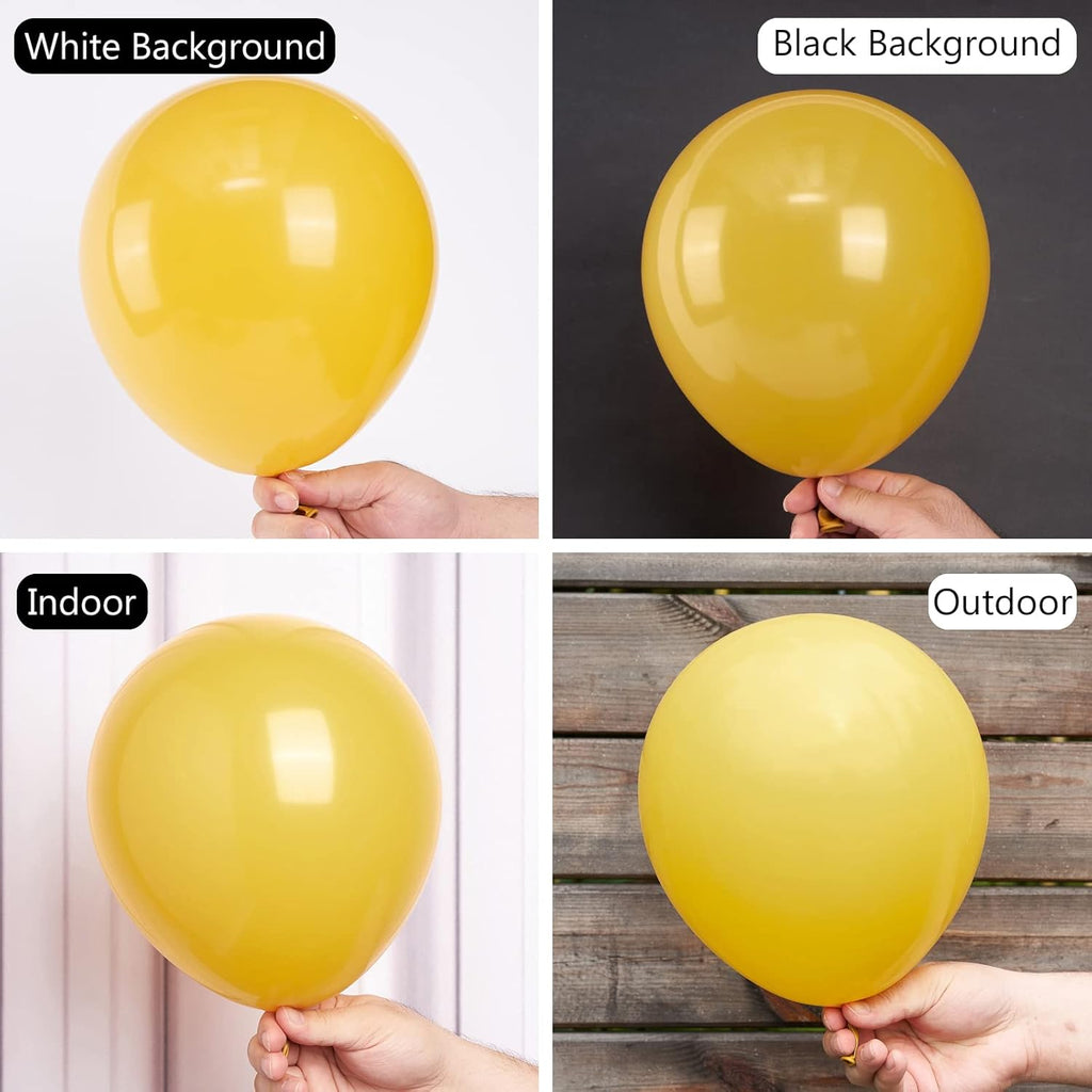 PartyWoo Mustard Yellow Balloons - 50pcs 12 Inch Boho Neutral Fall Decor for Birthdays & Showers