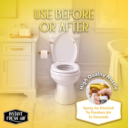 Instant Fresh Air Seconda Premium Toilet Spray - Bathroom Air Freshener & Toilet Bowl Odor Eliminator - For Home, Business, School - Bathroom Deodorizer - Long Lasting Citrus Fragrance - 10.1 fl oz.
