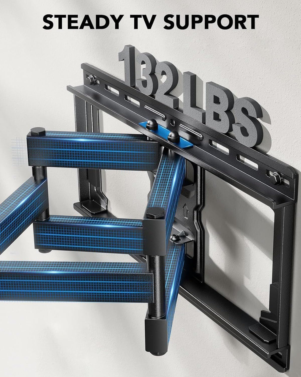 Pipishell Full Motion TV Wall Mount - Fits 42-85 Inch LED TVs Up to 132lbs | Swivel Bracket with Articulating Arms, Max VESA 600x400mm