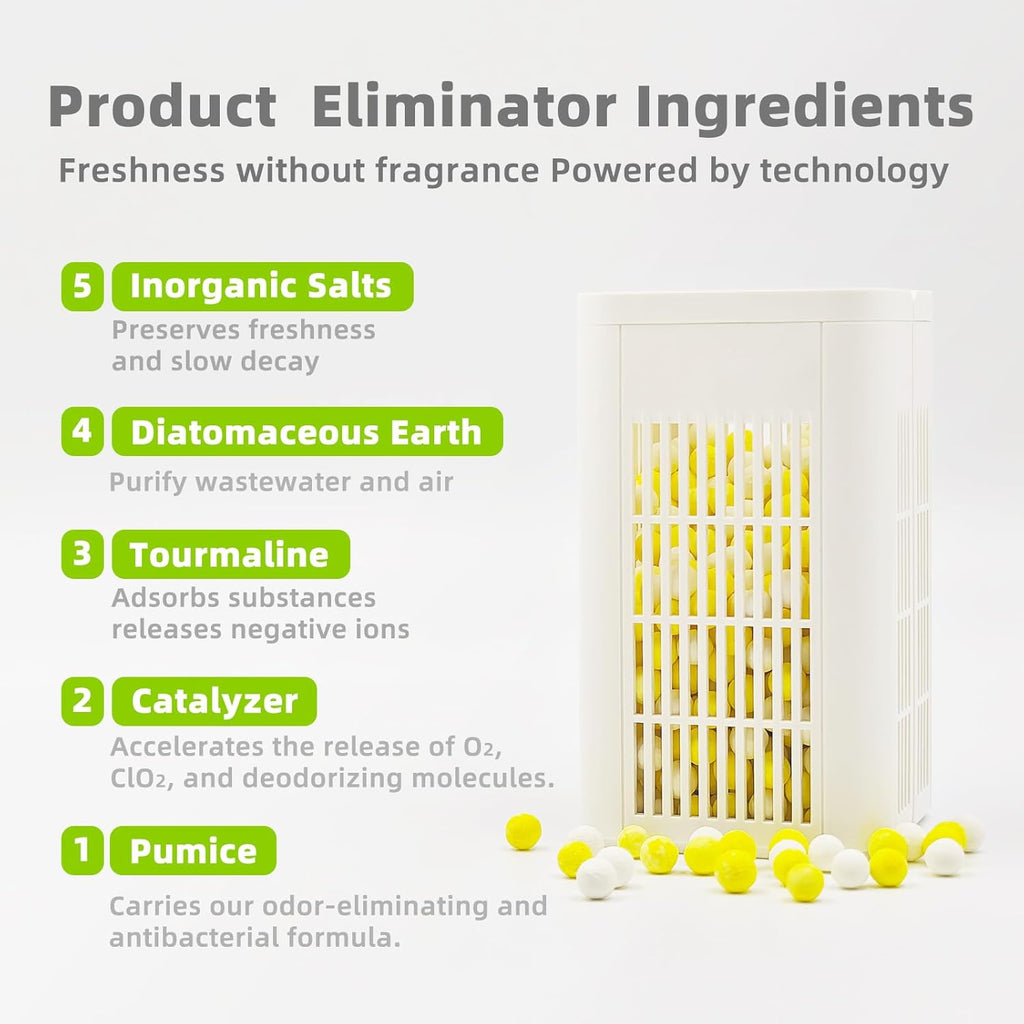 Skiennix Refrigerator Deodorizer - Long-Lasting Odor Eliminator for Freshness | 12 Months Supply