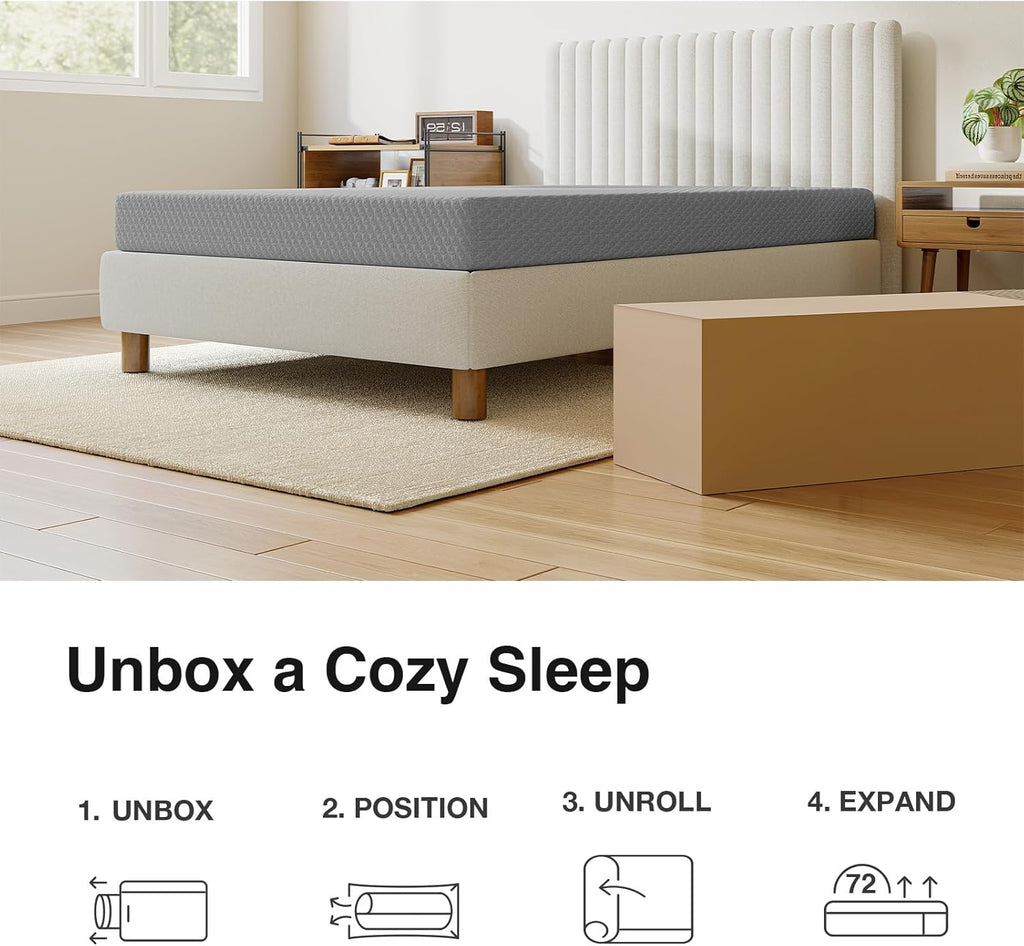 Novilla Twin Mattress - 6 Inch Cooling Memory Foam for Pressure Relief & Breathable Comfort | CertiPUR-US Certified