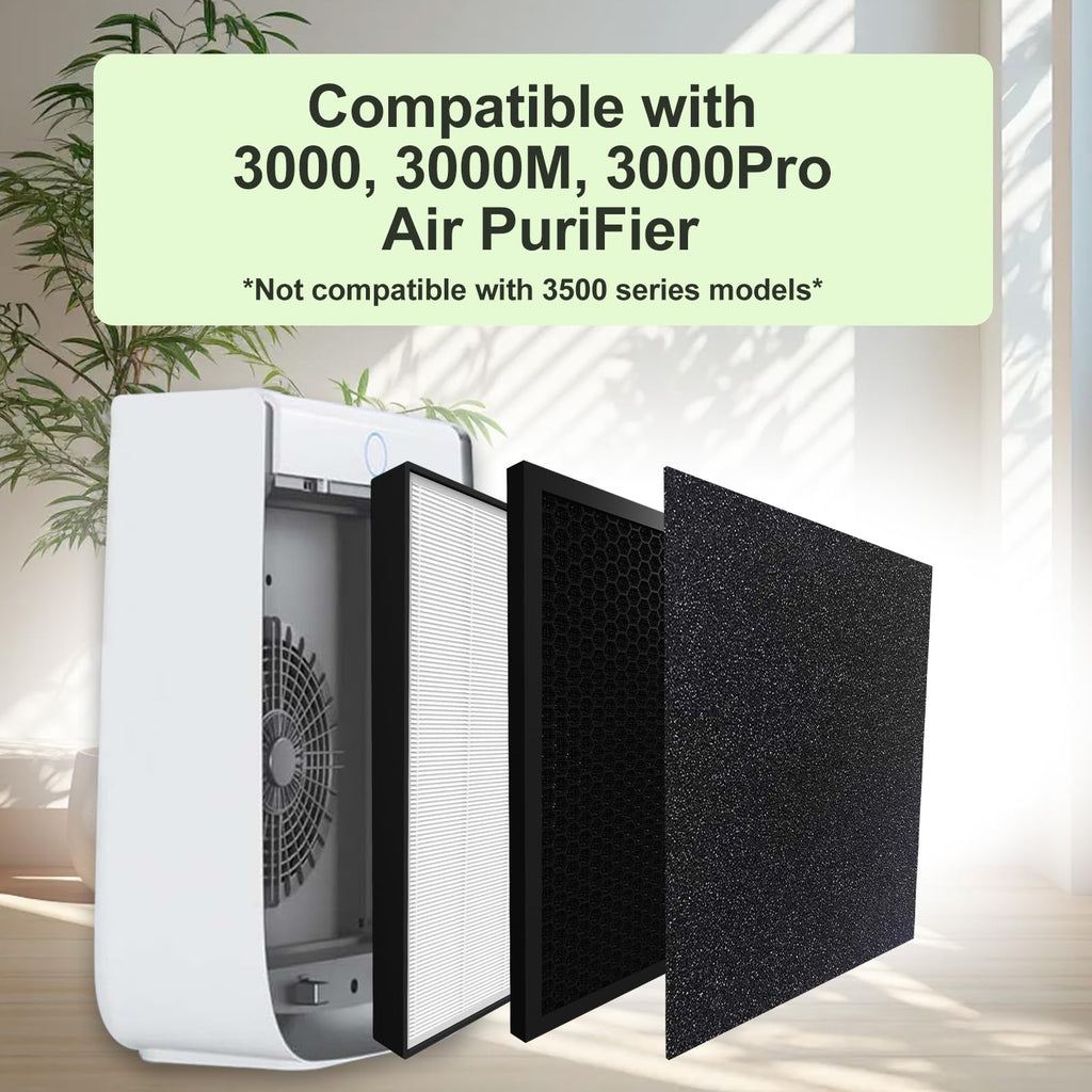 8 Pack 3000 Replacement Filters Compatible with 3000 Series,1Filter + 2 Activated Carbon Filter + 5 Pre-Filters