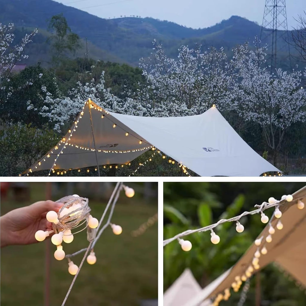 Skiennix 2-in-1 Globe String Lights - 32.8 FT with 80 Warm White LEDs for Indoor/Outdoor Decor