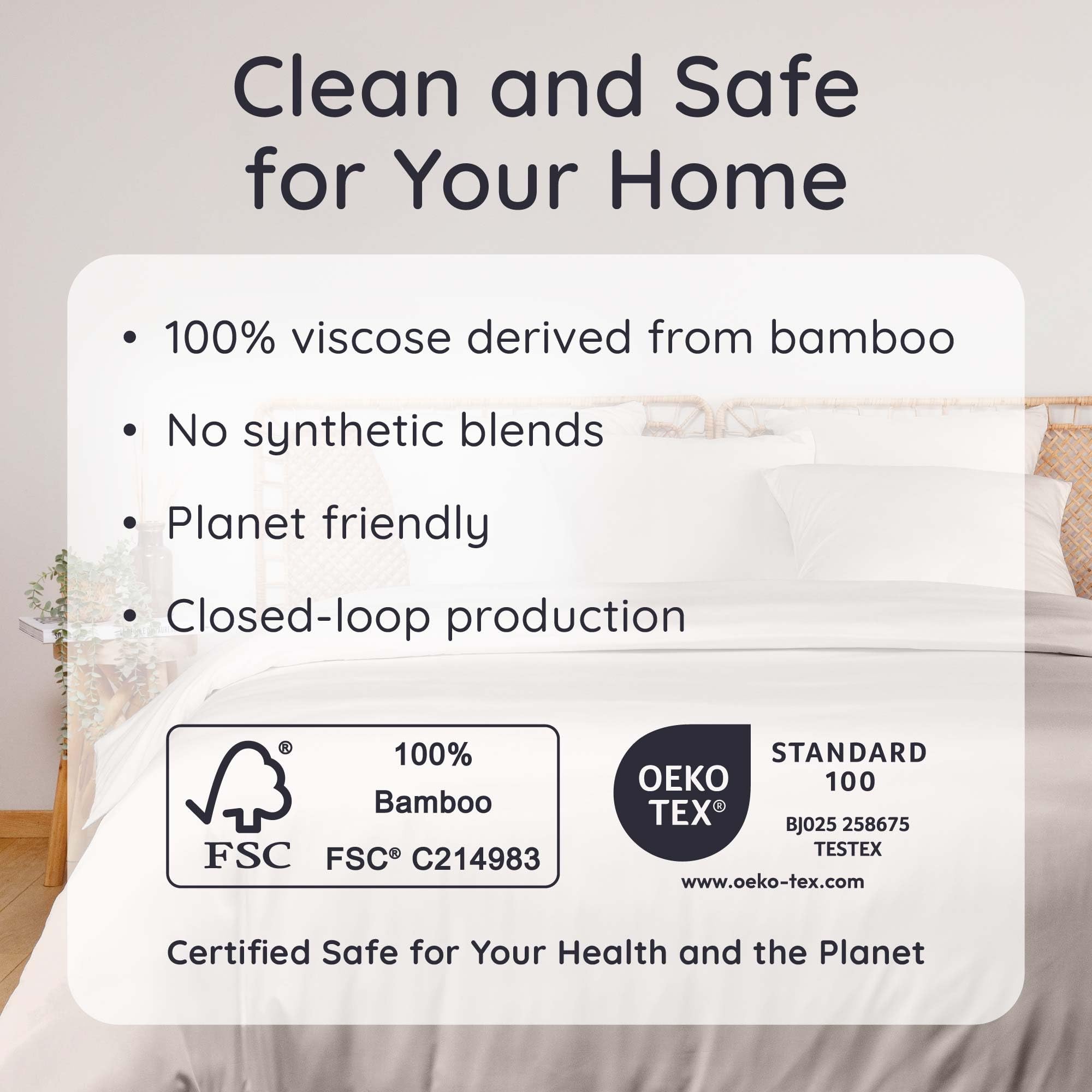 Bambaw 100% Viscose Derived from Bamboo Duvet Cover King Size – 3 Piece Duvet Cover Cooling King Size, Extra Soft & Breathable, Includes 2 King Pillow Shams, No Comforter (Sand)