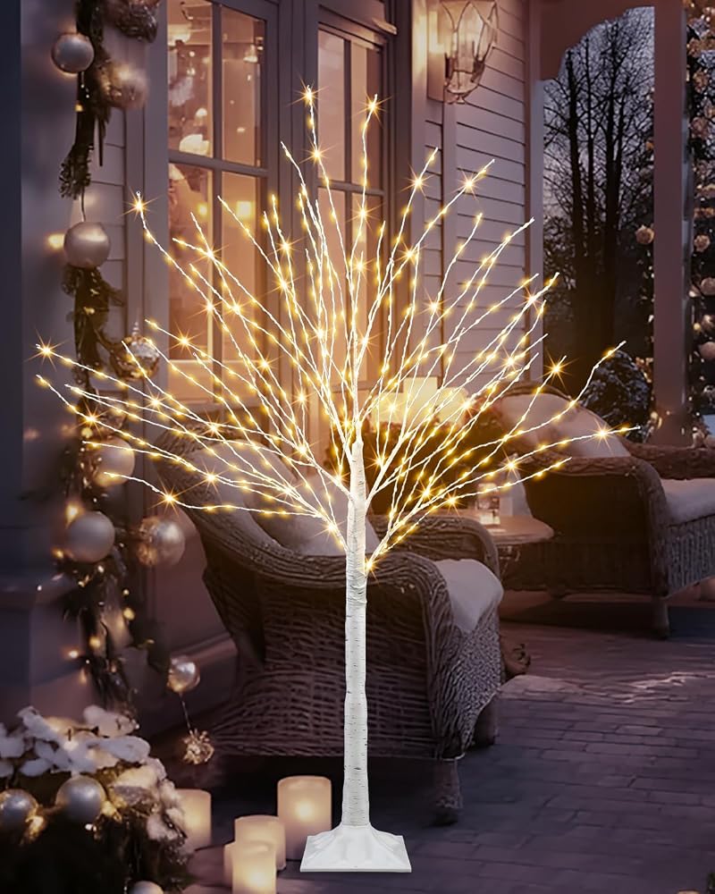 432 LED Lighted Birch Tree 4 ft - White Christmas Tree (Variation: 4ft)