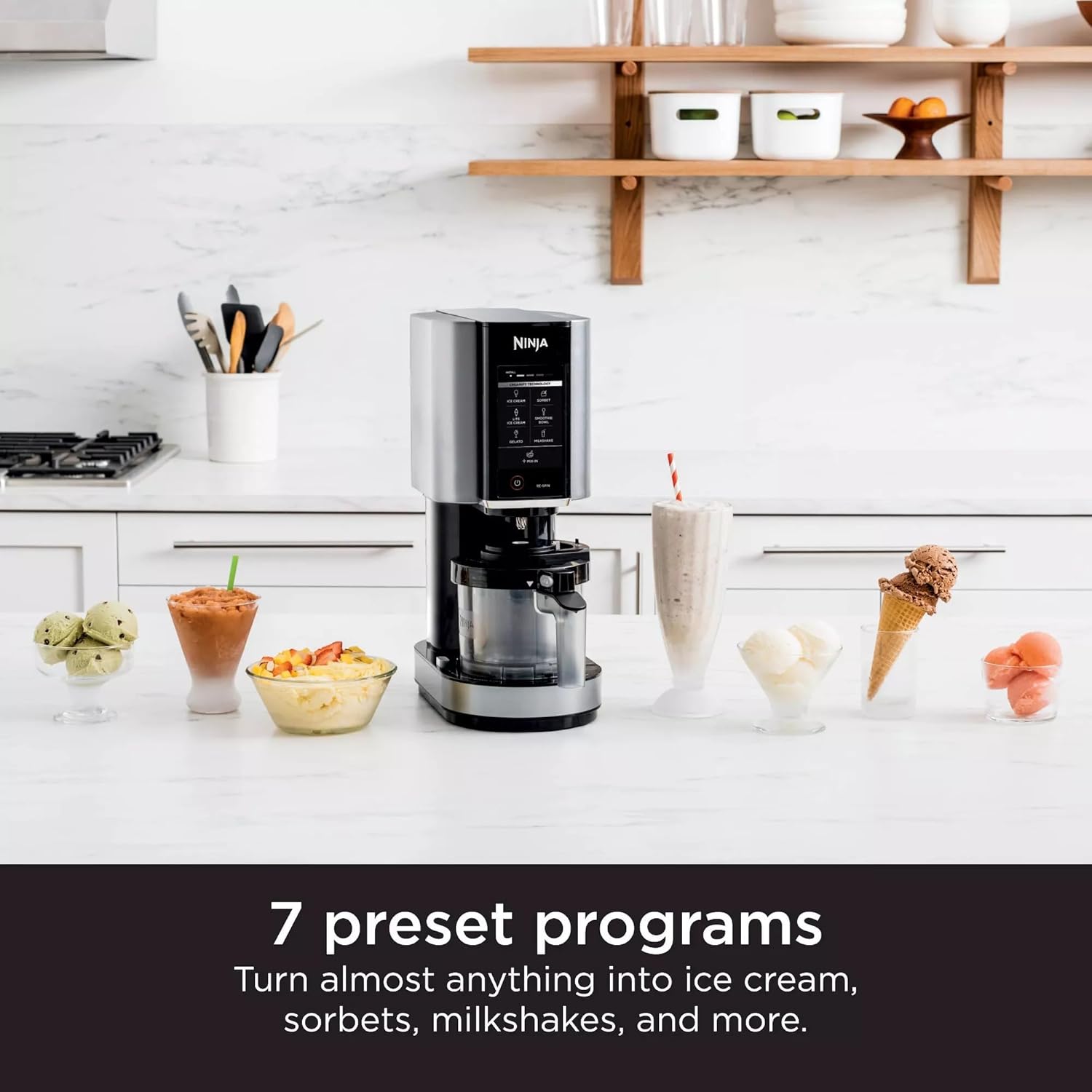 SharkNinja NC301 CREAMi 7-In-1 Ice Cream Maker - 7 Custom Frozen Treat Modes, Cloud Silver