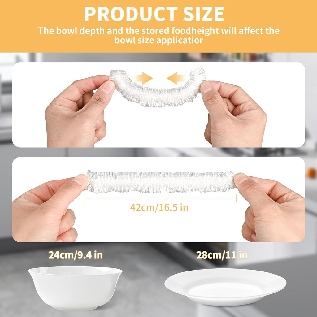 Skiennix 200 Bowl Covers - Large Elastic Shower Caps for Sourdough Bread Proofing | BPA-Free Food Storage