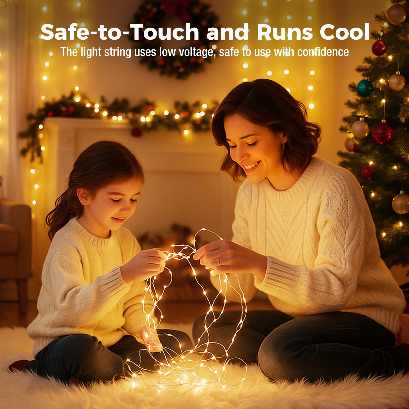 litogo 24 Pack 7FT 20 LED Fairy Lights Battery Operated, 3 Lighting Modes, Bulk Mini Twinkle String Lights Waterproof Silver Wire for Weddings Mason Jars Party Christmas Decorations-Warm White