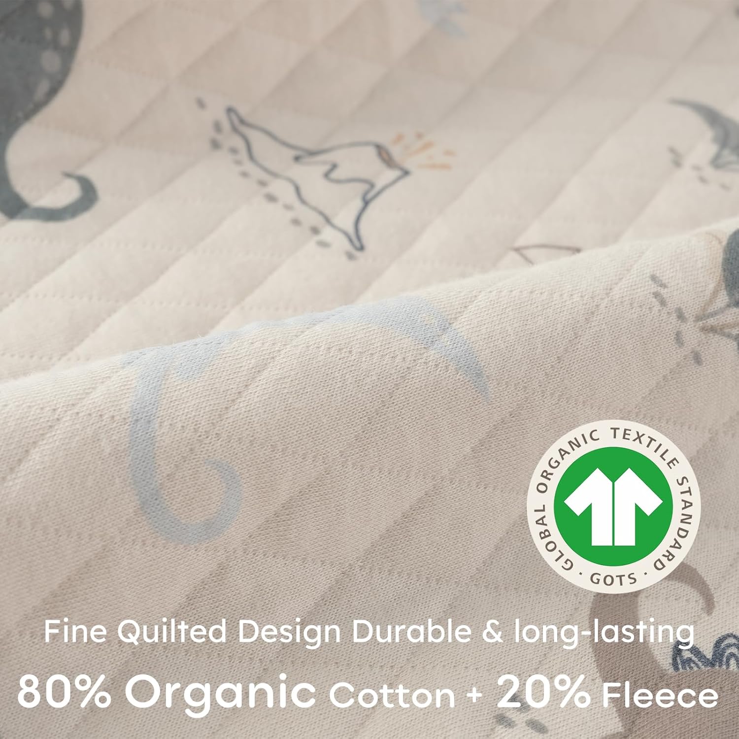 Yoofoss Baby Sleep Sack - Organic Cotton Wearable Blanket for Infants | 1.0 Tog, Long Sleeve, 6-12 Months