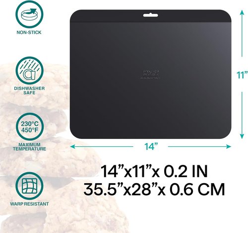 Baker's Secret Insulated Cookie Sheet - 13" x 9" Carbon Steel Tray for Baking & Roasting | Dishwasher Safe