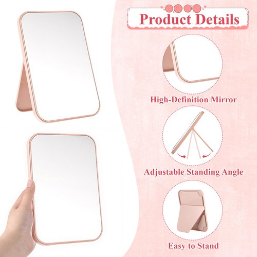 IANFAN 12 Pcs Spa Party Mirrors Spa Sleepover Party Supplies Pink Sleepover Accessory Favors Makeup Mirror for Sleepovers Slumber Birthday Favors Gift