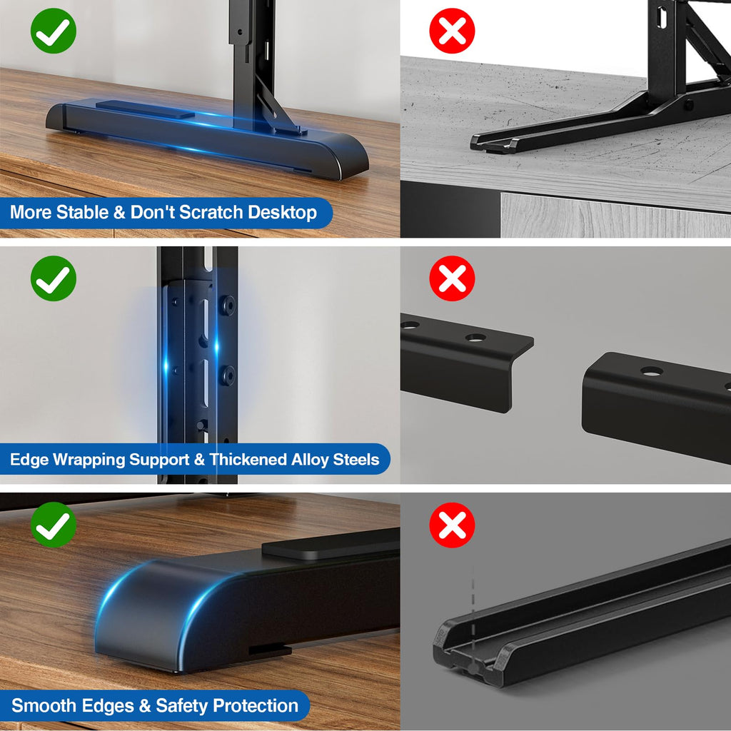 HOLMAXD Universal TV Stand for 19-75 Inch LCD LED TVs, Height Adjustable TV Legs Replacement Hold up to 110 lbs, Table Top TV Stand Base, Max VESA 800X600mm