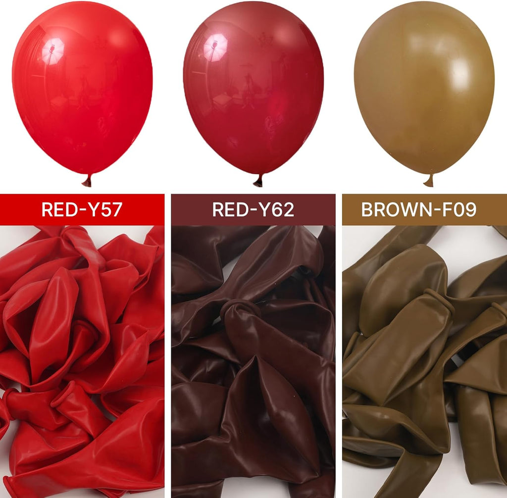 PartyWoo Burgundy Balloons - 100pcs 12 Inch Dark Chestnut Red for Graduation & Events