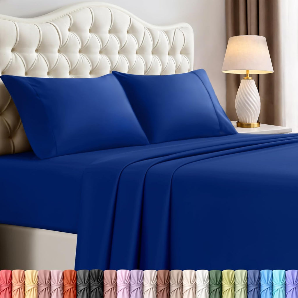 Utopia Bedding King Size Sheet Set - 4-Piece Soft Microfiber Bed Sheets | Oeko Tex Certified (Royal Blue)