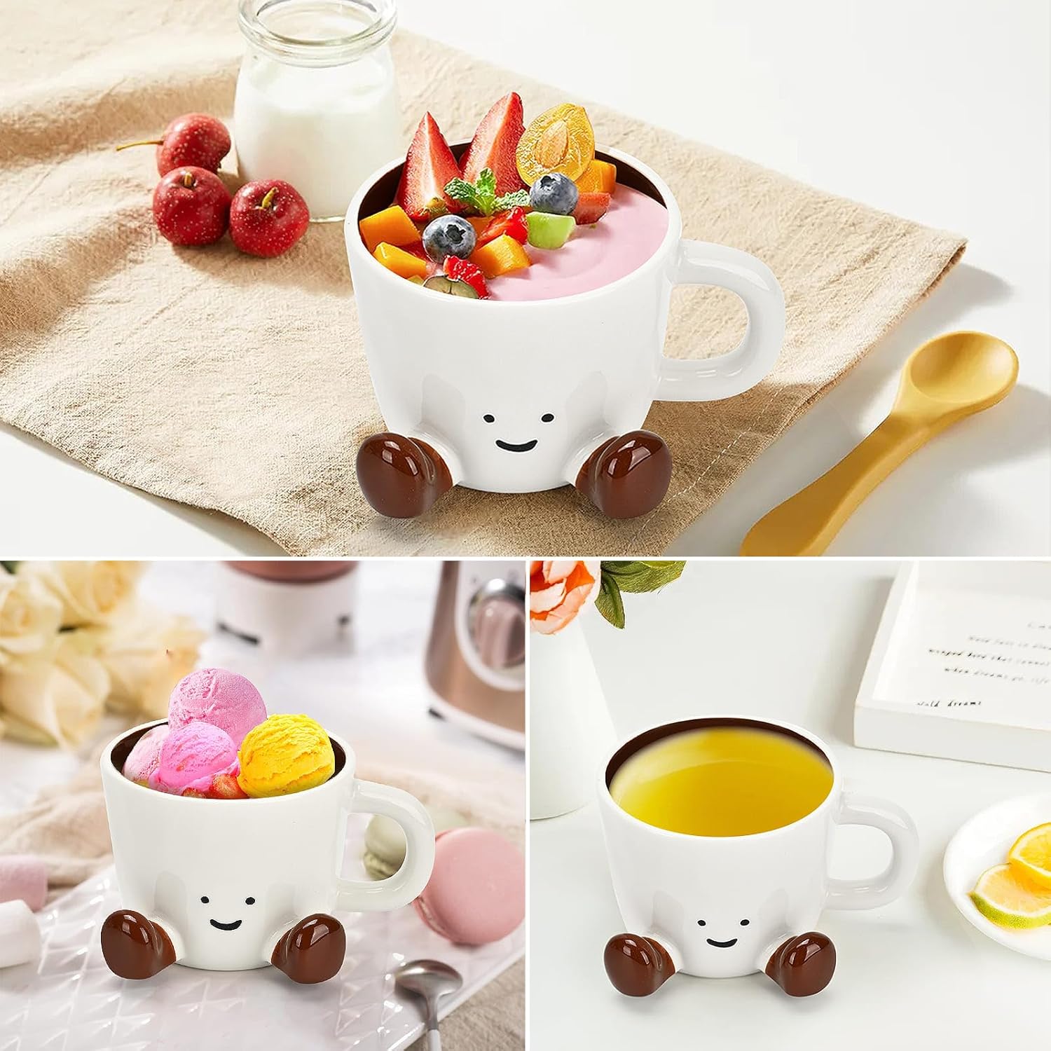 Skiennix Cute Funny Coffee Mug - Unique 12.8oz Ceramic Tea Cup for Women | Perfect Office Gift (Chocolate)