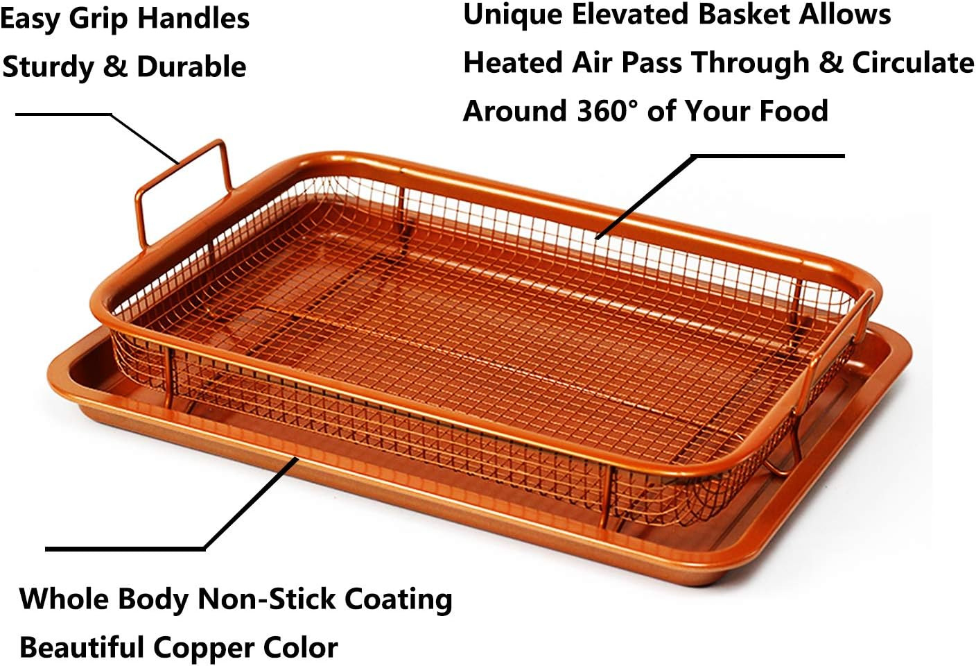 Skiennix Non-Stick Baking Tray - Crispy Basket Air Fryer Pan for Perfectly Cooked Meals